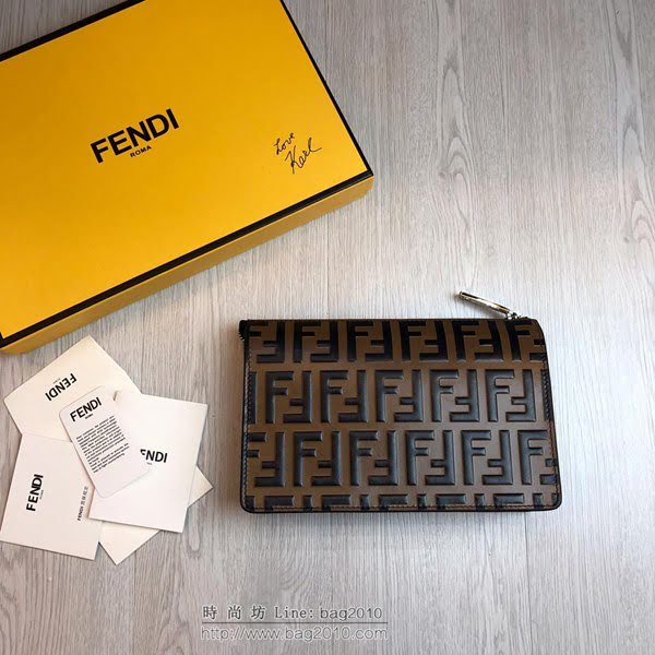 FENDI手包 小牛皮手拿包 金屬BAG BUGS眼睛圖案 芬迪時尚手包  fdz2114